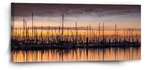 Sablio Obraz Večerní přístav - 110x50 cm