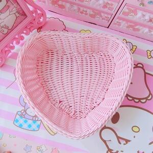 GFT Plastový košík - růžové srdce