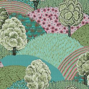 Zelená vliesová tapeta na zeď s motivem stromů, 84027, Blooming Garden, Cristiana Masi by Parato