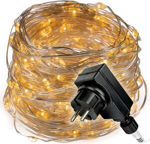 Nexos Světelný řetěz s časovačem - 200 LED, teplá bílá