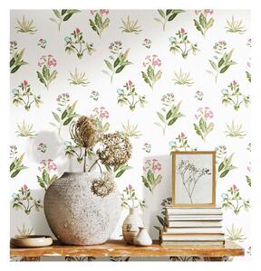 Bílá vliesová tapeta na zeď s květinovým vzorem, 84012, Blooming Garden, Cristiana Masi by Parato