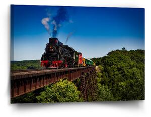 Sablio Obraz Vlak na mostě - 60x40 cm