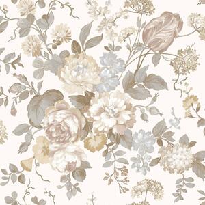 Bílá vliesová květinová tapeta na zeď, 84020, Blooming Garden, Cristiana Masi by Parato
