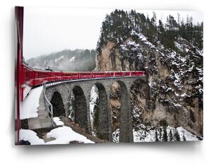 Sablio Obraz Vlak na mostě 2 - 60x40 cm