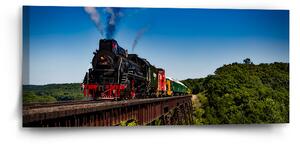 Sablio Obraz Vlak na mostě - 110x50 cm