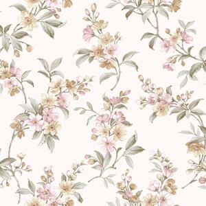 Bílá vliesová květinová tapeta na zeď, 84004, Blooming Garden, Cristiana Masi by Parato