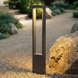 Lindby LED světlo na cestu Lonete, výška 65 cm, antracit, IP65, Černá, Hliník, Moderní