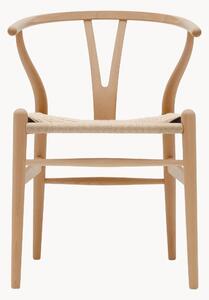 Dřevěná židle's ručně tkaným sedákem CH24 Wishbone Chair