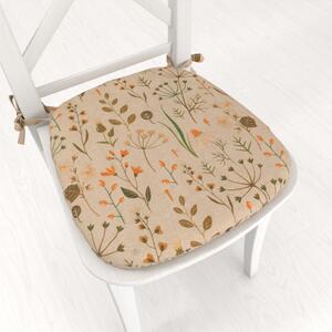 Biante Oblý podsedák PML-070 Podzimní rostliny na světle hnědém - 39x37x3 cm
