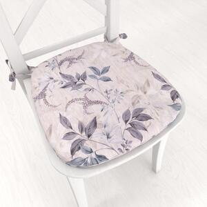 Biante Oblý podsedák PML-053 Pnoucí lístky na béžovém - 39x37x3 cm