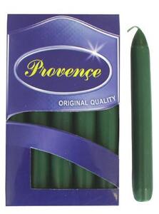 Provence Svíčka bistro 10 ks tmavě zelená, 2 x 17 cm