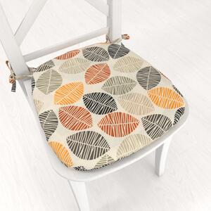 Biante Oblý podsedák PML-072 Podzimní listy na krémovém - 39x37x3 cm