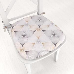 Biante Oblý podsedák PML-031 Designové geometrické obrazce na bílém - 39x37x3 cm