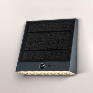 OSRAM solární nástěnné světlo ENDURA STYLE FIN, šedé, senzor, IP54, stmívatelný, Hliník / šedá / zinek, Plast, Moderní, Nástěnné svítidlo