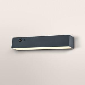 OSRAM solární nástěnné světlo ENDURA STYLE SHORE, šedá, senzor, IP54, stmívatelný, Hliník / šedá / zinek, Plast, Moderní, Nástěnné svítidlo