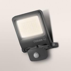 OSRAM venkovní bodové osvětlení ENDURA FLOOD, šedý, senzor 30 W 830 IP44, Hliník / šedá / zinek, Hliník