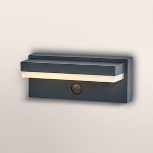 OSRAM nástěnné světlo ENDURA STYLE ROBUST, šedé, senzor IP54 USB, Hliník / šedá / zinek, Hliník, Moderní, Nástěnné svítidlo