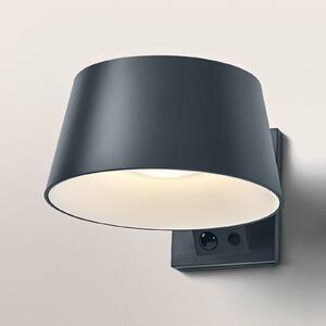OSRAM solární nástěnné světlo ENDURA STYLE BRELLA, šedá, senzor IP54, stmívatelný, Hliník / šedá / zinek, Plast, Moderní, Nástěnné bodové svítidlo