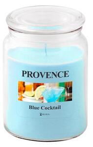 Provence SVÍČKA VE SKLE S VÍČKEM 510G, BLUE COCKTAIL