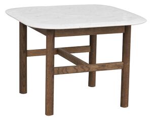 Rowico Bílý mramorový konferenční stolek Hammond 62 cm s hnědými nohami