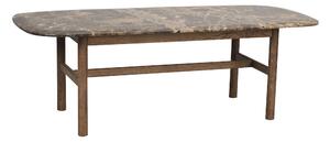 Rowico Hnědý mramorový konferenční stolek Hammond 135 cm s hnědými nohami