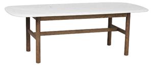 Rowico Bílý mramorový konferenční stolek Hammond 135 cm s hnědými nohami