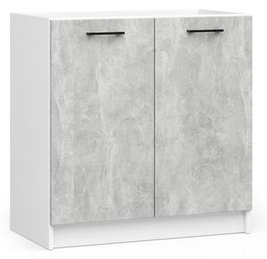 Kuchyňská skříňka pod dřez OLIVIA – 80cm | Bílá / Beton