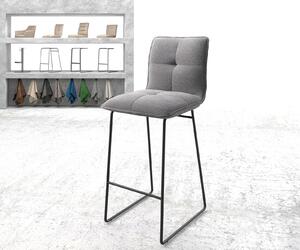 DELIFE Barová židle Maddy-Flex texturovaná tkanina světle šedá kovový tenká podnož