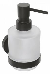 SAPHO XB101 X-Round black dávkovač mýdla, mléčné sklo/černá, 200 ml