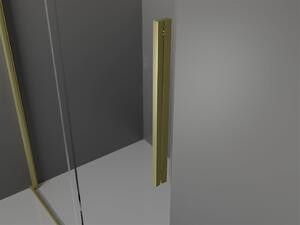 Mexen Velar, sprchový kout s posuvnými dveřmi 120(dveře) x 120(stěna) cm, 8mm čiré sklo, zlatá matná, 871-120-120-01-55