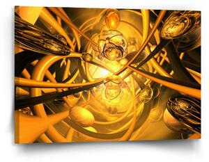 Sablio Obraz Žlutá abstrakce - 120x80 cm