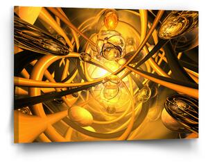 Sablio Obraz Žlutá abstrakce - 90x60 cm