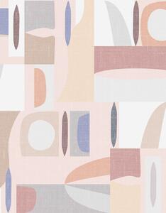 Moderní minimalistická tapeta GEOMETRIE barevná Zvolte variantu: A + B (424 cm)