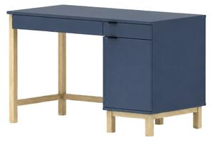 Dětský psací stůl MODEL se šuplíky a skříňkou - Námořnická modrá s černým úchytem, 100x60 cm, Zvolte stranu: Pravá