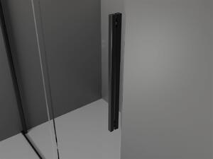 Mexen Velar, sprchový kout s posuvnými dveřmi 100(dveře) x 70(stěna) cm, 8mm čiré sklo, černá matná, 871-100-070-01-70