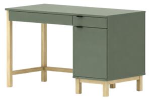 Dětský psací stůl MODEL se šuplíky a skříňkou - Šalvějově zelená s černým úchytem, 100x60 cm, Zvolte stranu: Pravá