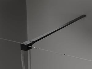 Mexen Velar, sprchový kout s posuvnými dveřmi 140(dveře) x 70(stěna) cm, 8mm čiré sklo, černá matná, 871-140-070-01-70