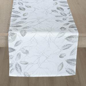 Ubrus Veba GARBO tisk Loreta šedozelená Velikost: 40x120 cm