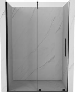 Mexen Velar, posuvné dveře do otvoru 130x200 cm, 8mm čiré sklo, černá matná, 871-130-000-01-70