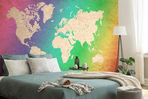 Samolepící tapeta pastelová mapa světa
