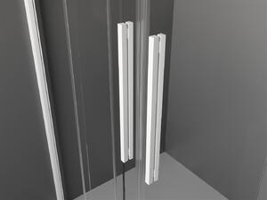 Mexen Velar Duo, posuvné dveře do otvoru 140x200 cm, 8mm čiré sklo, bílá, 871-140-000-02-20