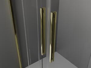 Mexen Velar Duo, posuvné dveře do otvoru 140x200 cm, 8mm čiré sklo, zlatá lesklá, 871-140-000-02-50