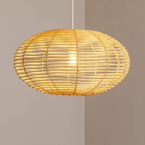 Nowodvorski Lighting Závěsné světlo RATTAN, Ø 60 cm, přírodní hnědá, ratan, E27, stmívatelný, Světlé dřevo, Obývací pokoj / jídelna, Dřevo