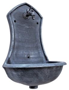 ROTO SET- Zahradní umyvadlo SATURN - stříbrná patina + Kohout DRAGON + Výpusť
