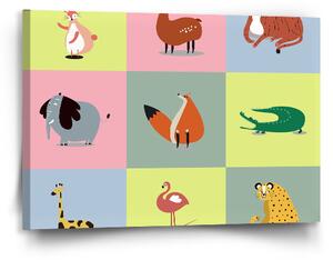 Sablio Obraz Zvířátka ze Zoo - 90x60 cm