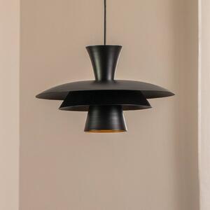 Luminex Závěsné světlo Plato, černé, kov, Ø 38 cm, E27, stmívatelný, Černá, Obývací pokoj / jídelna, kov, Moderní