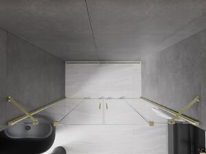Mexen Velar Duo, posuvné dveře do otvoru 170x200 cm, 8mm čiré sklo, zlatá matná, 871-170-000-02-55