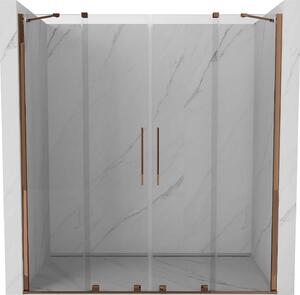 Mexen Velar Duo, posuvné dveře do otvoru 180x200 cm, 8mm čiré sklo, růžové zlato, 871-180-000-02-60
