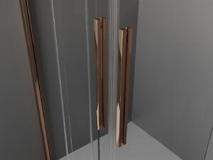 Mexen Velar Duo, posuvné dveře do otvoru 140x200 cm, 8mm čiré sklo, růžové zlato, 871-140-000-02-60