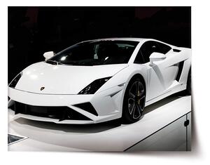 Plakát SABLIO - Bílé Lamborghini 2 60x40 cm